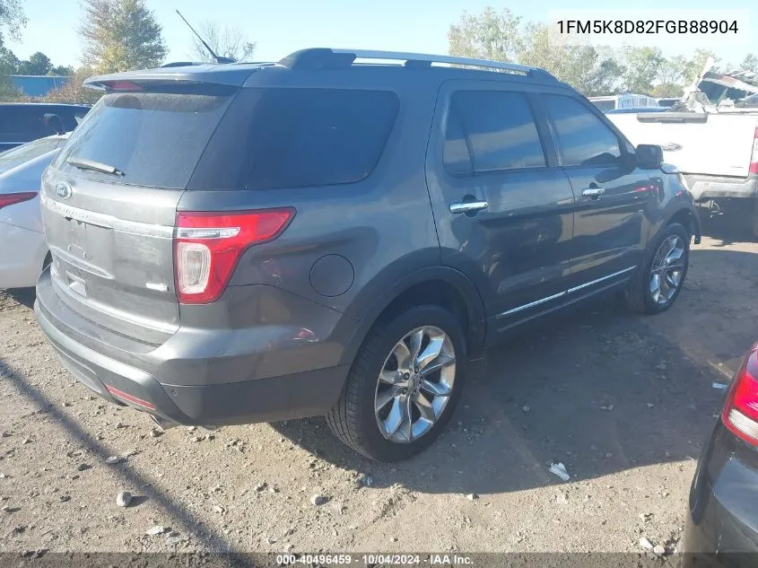 2015 Ford Explorer Xlt VIN: 1FM5K8D82FGB88904 Lot: 40496459