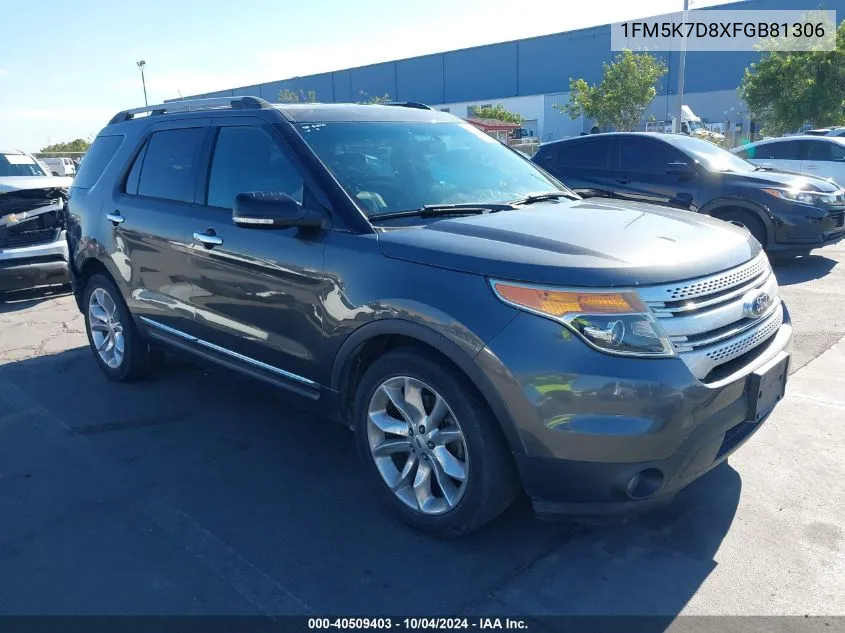 2015 Ford Explorer Xlt VIN: 1FM5K7D8XFGB81306 Lot: 40509403