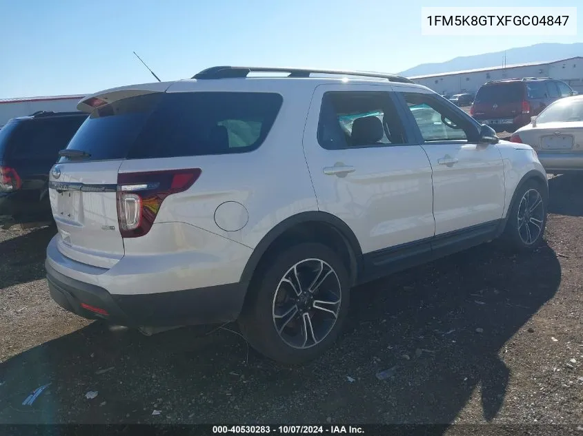 2015 Ford Explorer Sport VIN: 1FM5K8GTXFGC04847 Lot: 40530283