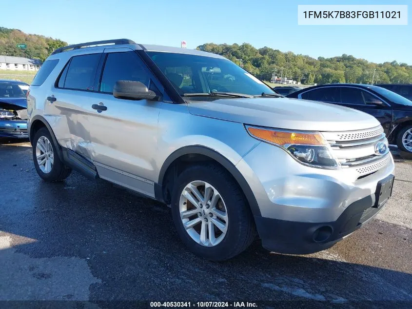 2015 Ford Explorer VIN: 1FM5K7B83FGB11021 Lot: 40530341