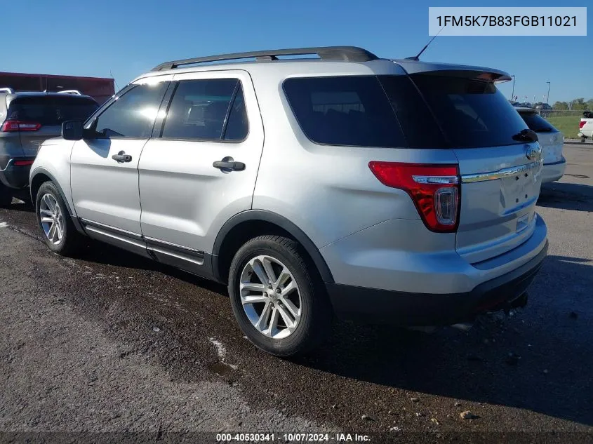 2015 Ford Explorer VIN: 1FM5K7B83FGB11021 Lot: 40530341