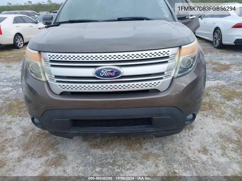 2015 Ford Explorer Xlt VIN: 1FM5K7D83FGB56294 Lot: 40535290