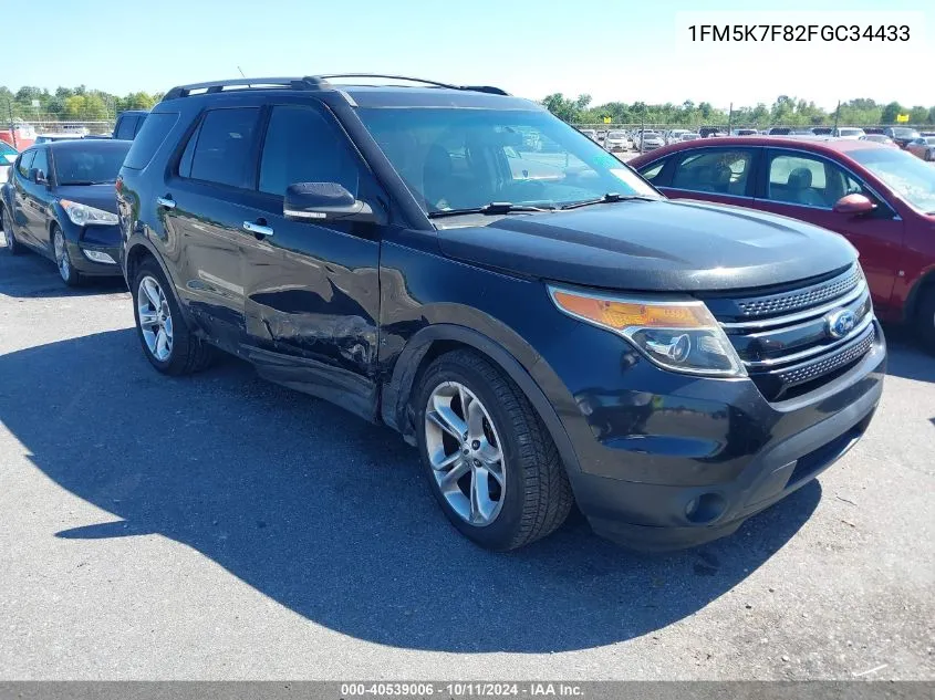 2015 Ford Explorer Limited VIN: 1FM5K7F82FGC34433 Lot: 40539006