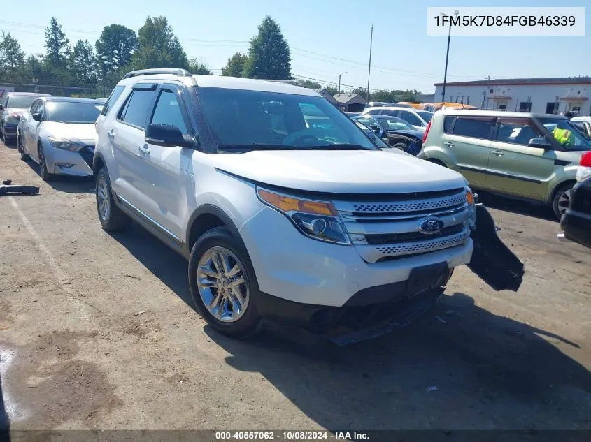 2015 Ford Explorer Xlt VIN: 1FM5K7D84FGB46339 Lot: 40557062