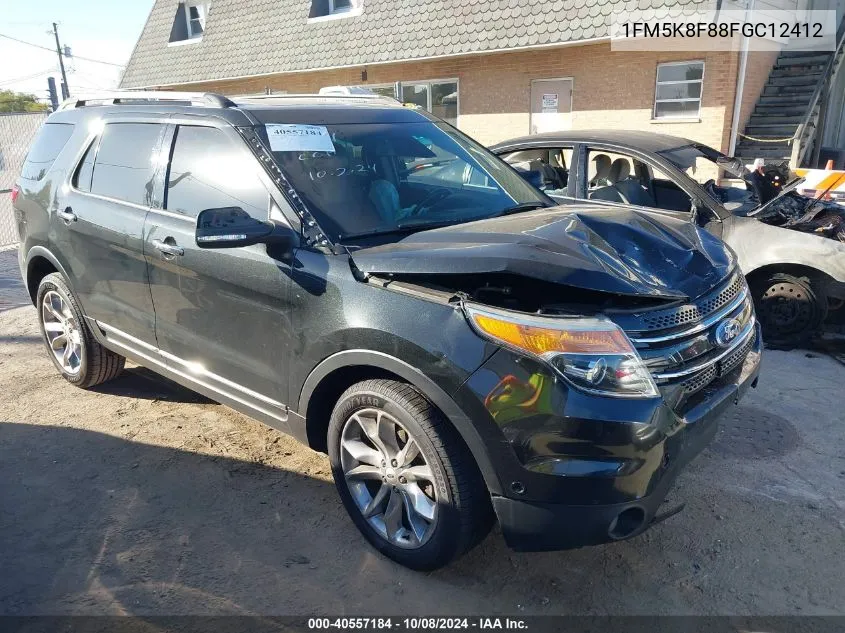 2015 Ford Explorer Limited VIN: 1FM5K8F88FGC12412 Lot: 40557184