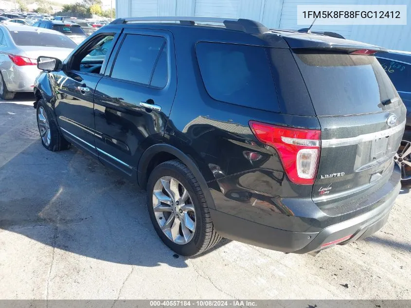 2015 Ford Explorer Limited VIN: 1FM5K8F88FGC12412 Lot: 40557184