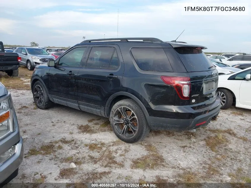 2015 Ford Explorer Sport VIN: 1FM5K8GT7FGC34680 Lot: 40558257