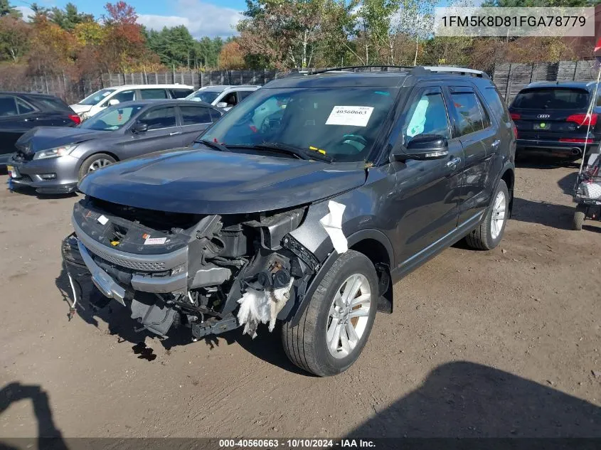 1FM5K8D81FGA78779 2015 Ford Explorer Xlt