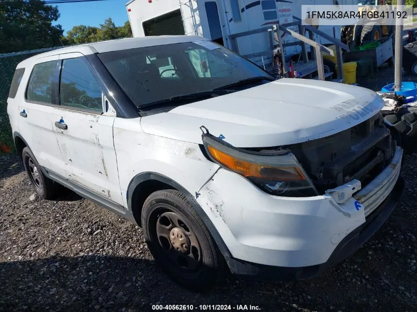 2015 Ford Explorer Police Interceptor VIN: 1FM5K8AR4FGB41192 Lot: 40562610