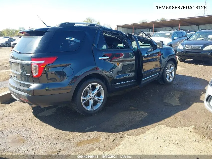 2015 Ford Explorer Limited VIN: 1FM5K8F87FGA13125 Lot: 40565413