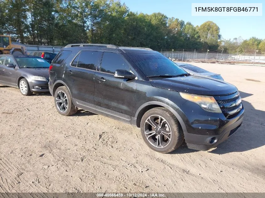 2015 Ford Explorer Sport VIN: 1FM5K8GT8FGB46771 Lot: 40565459