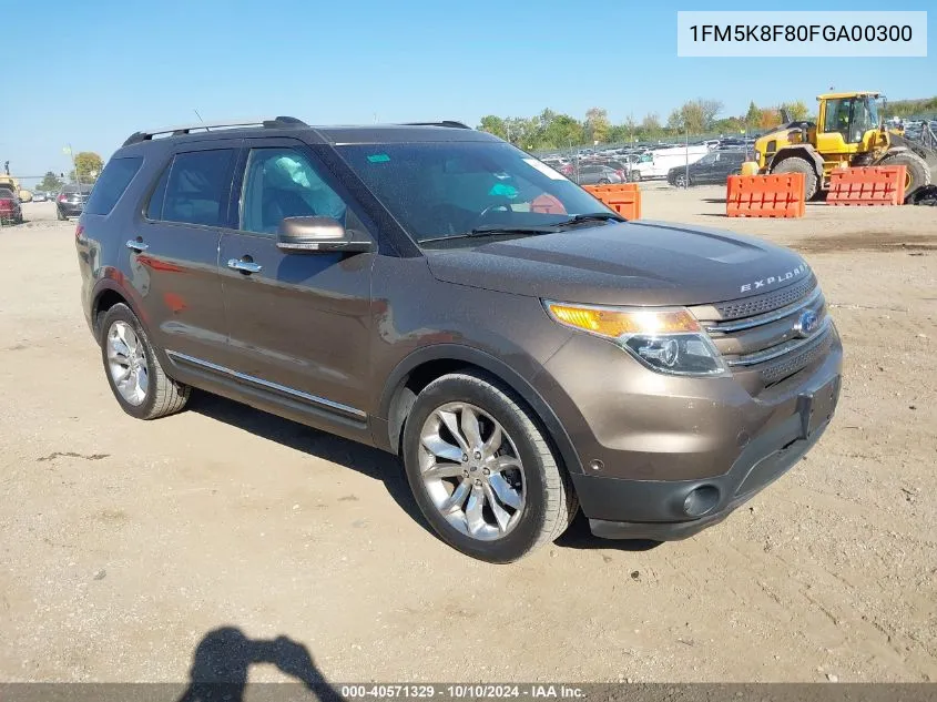 2015 Ford Explorer Limited VIN: 1FM5K8F80FGA00300 Lot: 40571329