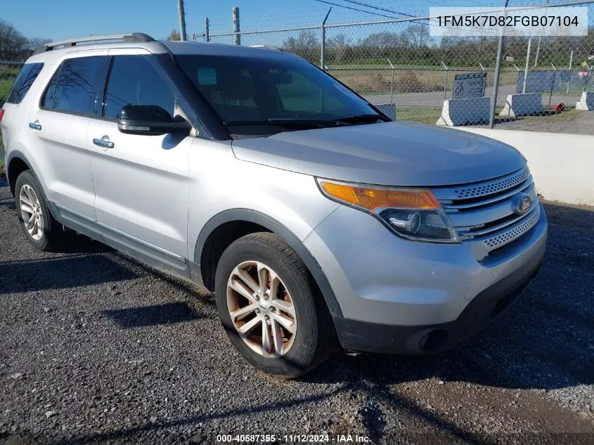 2015 Ford Explorer Xlt VIN: 1FM5K7D82FGB07104 Lot: 40587355