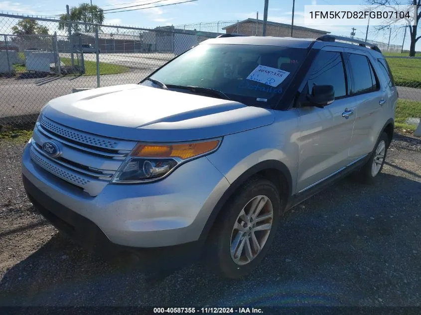 2015 Ford Explorer Xlt VIN: 1FM5K7D82FGB07104 Lot: 40587355