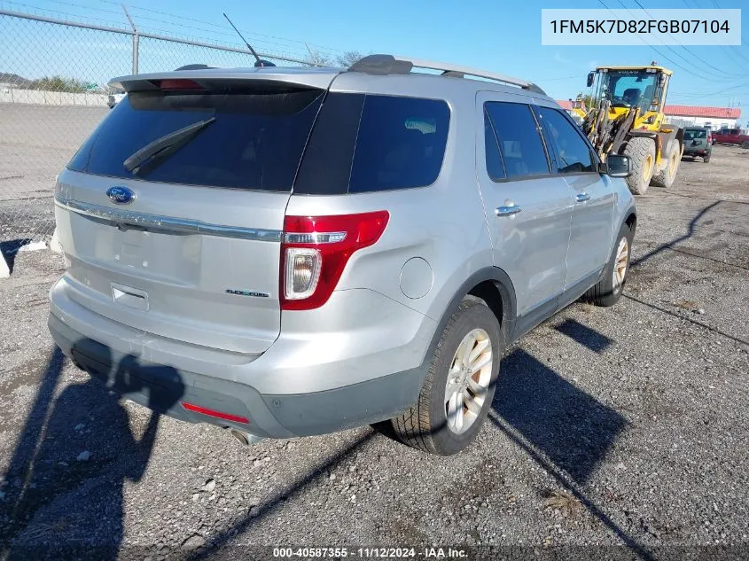 2015 Ford Explorer Xlt VIN: 1FM5K7D82FGB07104 Lot: 40587355