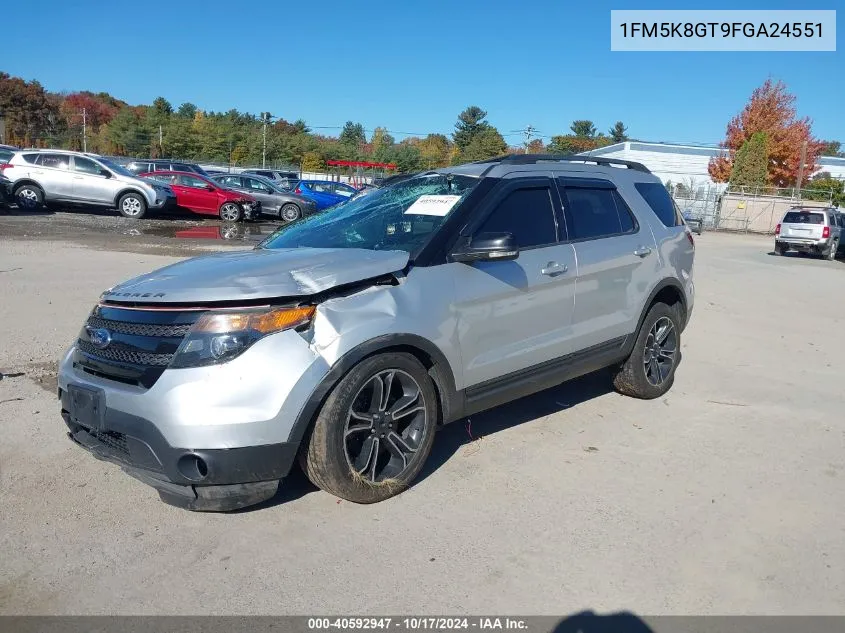 2015 Ford Explorer Sport VIN: 1FM5K8GT9FGA24551 Lot: 40592947