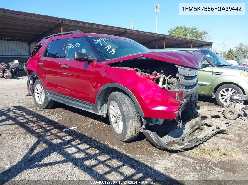 2015 Ford Explorer VIN: 1FM5K7B86FGA39442 Lot: 40612779