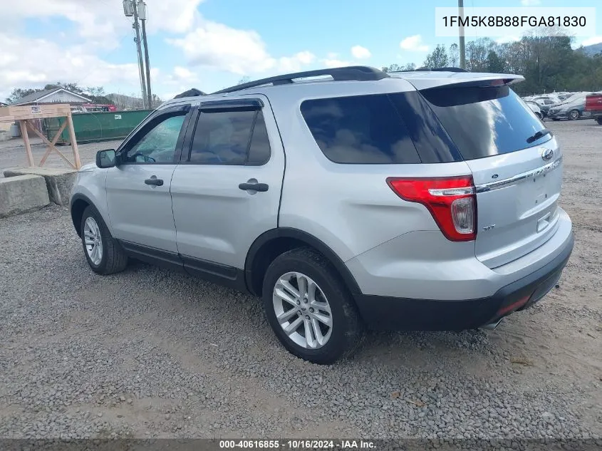 2015 Ford Explorer VIN: 1FM5K8B88FGA81830 Lot: 40616855