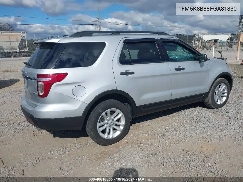 2015 Ford Explorer VIN: 1FM5K8B88FGA81830 Lot: 40616855