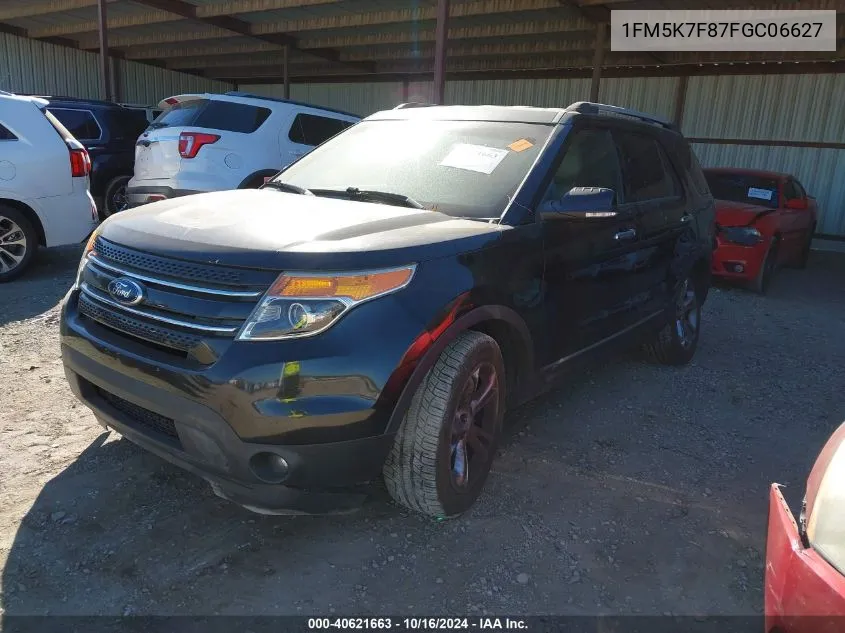 2015 Ford Explorer Limited VIN: 1FM5K7F87FGC06627 Lot: 40621663