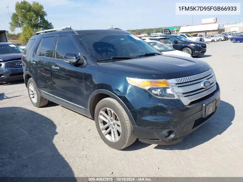 2015 Ford Explorer Xlt VIN: 1FM5K7D95FGB66933 Lot: 40622975