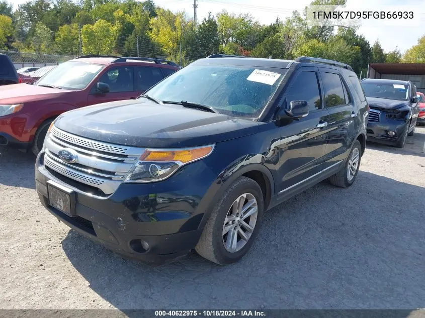 2015 Ford Explorer Xlt VIN: 1FM5K7D95FGB66933 Lot: 40622975