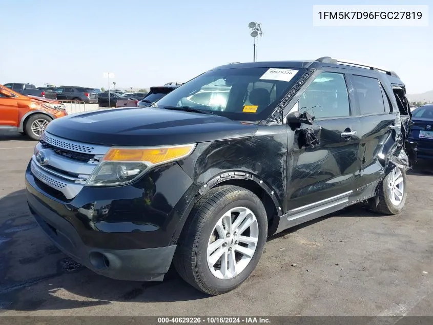 2015 Ford Explorer Xlt VIN: 1FM5K7D96FGC27819 Lot: 40629226