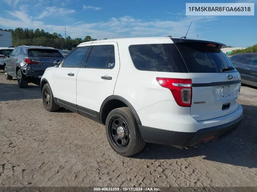 2015 Ford Explorer Police Interceptor VIN: 1FM5K8AR8FGA66318 Lot: 40633389