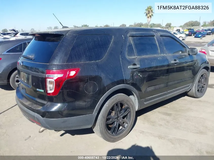 2015 Ford Utility Police Interceptor VIN: 1FM5K8AT2FGA88326 Lot: 40655743