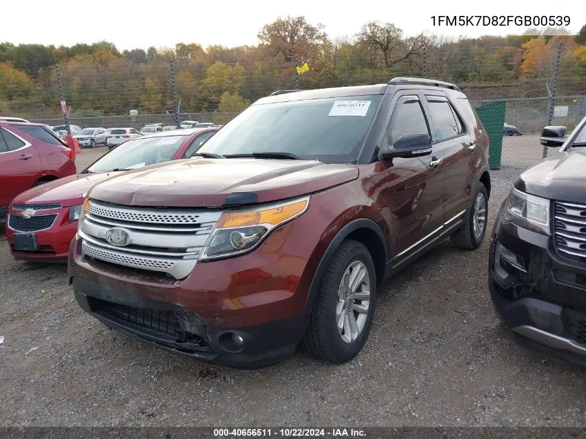 2015 Ford Explorer Xlt VIN: 1FM5K7D82FGB00539 Lot: 40656511