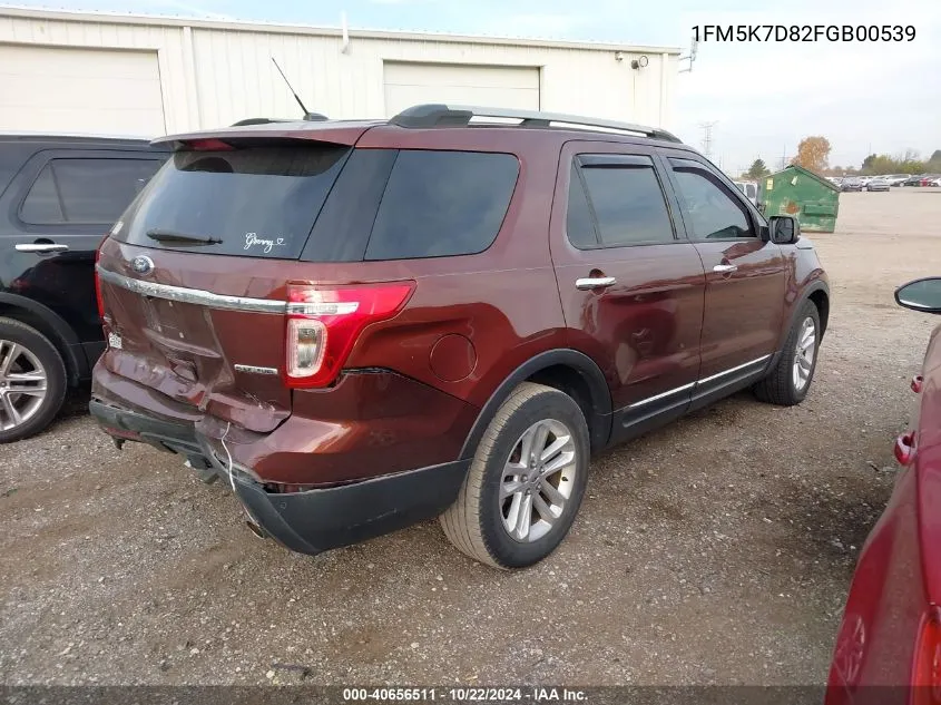 2015 Ford Explorer Xlt VIN: 1FM5K7D82FGB00539 Lot: 40656511