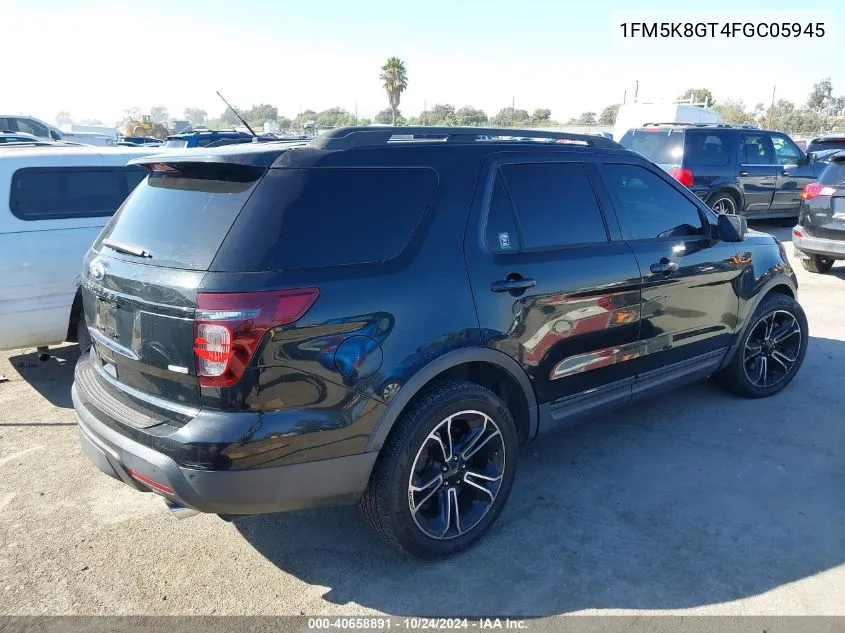 2015 Ford Explorer Sport VIN: 1FM5K8GT4FGC05945 Lot: 40658891