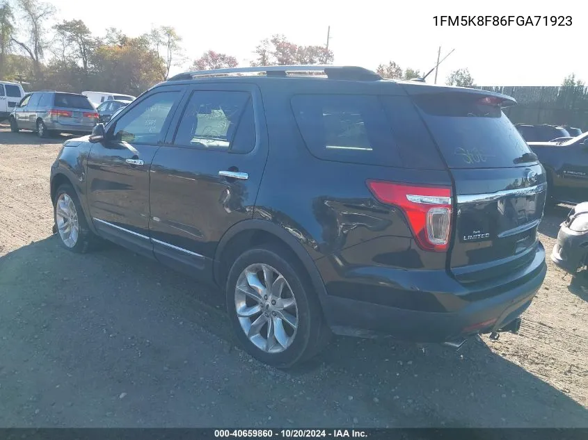 2015 Ford Explorer Limited VIN: 1FM5K8F86FGA71923 Lot: 40659860