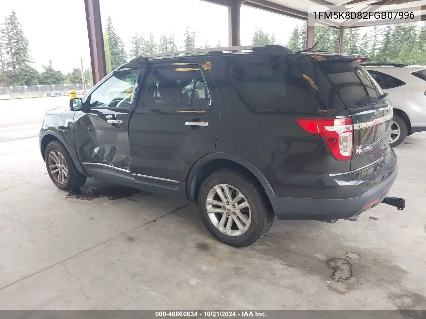 2015 Ford Explorer Xlt VIN: 1FM5K8D82FGB07996 Lot: 40660634