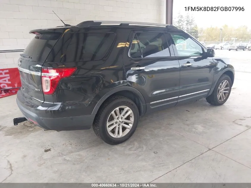 2015 Ford Explorer Xlt VIN: 1FM5K8D82FGB07996 Lot: 40660634