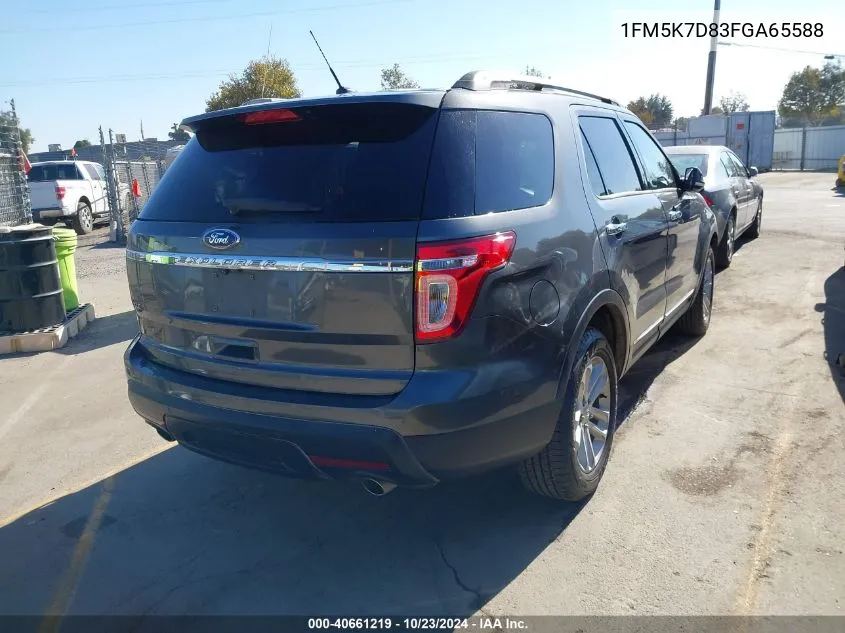 2015 Ford Explorer Xlt VIN: 1FM5K7D83FGA65588 Lot: 40661219