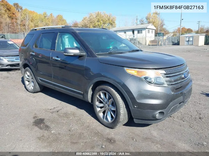 2015 Ford Explorer Limited VIN: 1FM5K8F84FGB27163 Lot: 40662389