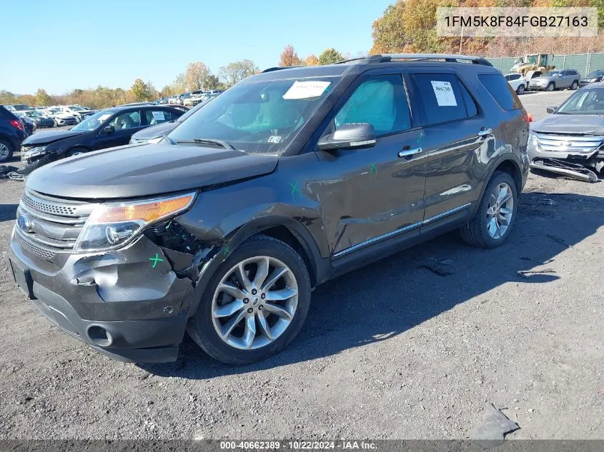 2015 Ford Explorer Limited VIN: 1FM5K8F84FGB27163 Lot: 40662389