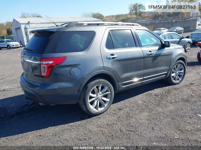 2015 Ford Explorer Limited VIN: 1FM5K8F84FGB27163 Lot: 40662389