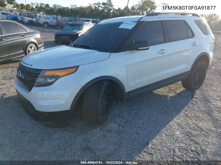 2015 Ford Explorer Sport VIN: 1FM5K8GT0FGA91877 Lot: 40664763