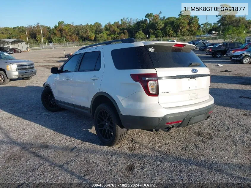 2015 Ford Explorer Sport VIN: 1FM5K8GT0FGA91877 Lot: 40664763