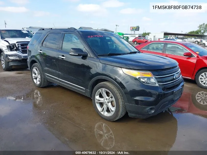 2015 Ford Explorer Limited VIN: 1FM5K8F80FGB74738 Lot: 40679632