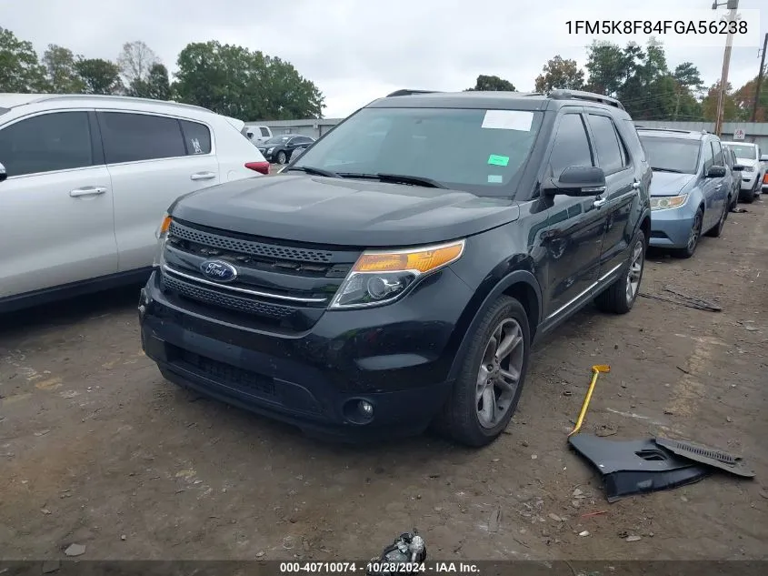 2015 Ford Explorer Limited VIN: 1FM5K8F84FGA56238 Lot: 40710074