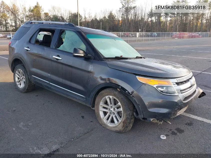 2015 Ford Explorer Xlt VIN: 1FM5K8D81FGB35918 Lot: 40723894