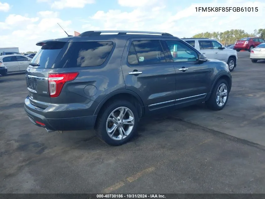 2015 Ford Explorer Limited VIN: 1FM5K8F85FGB61015 Lot: 40730186