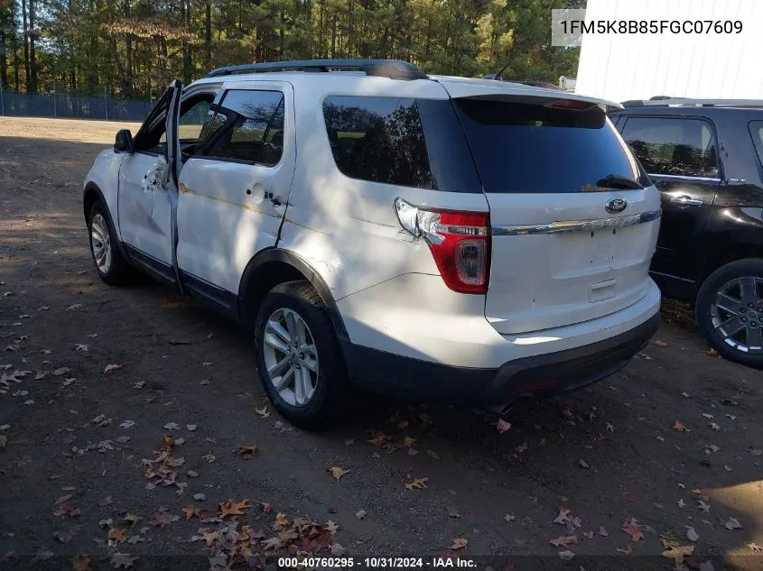 2015 Ford Explorer VIN: 1FM5K8B85FGC07609 Lot: 40760295