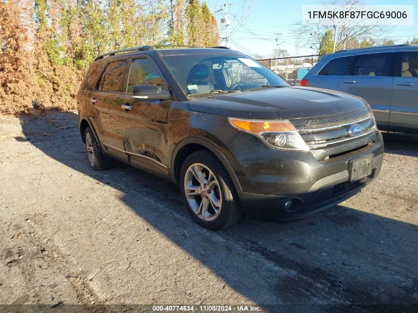 2015 Ford Explorer Limited VIN: 1FM5K8F87FGC69006 Lot: 40774634