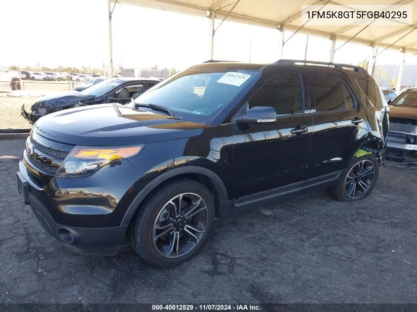 2015 Ford Explorer Sport VIN: 1FM5K8GT5FGB40295 Lot: 40812529