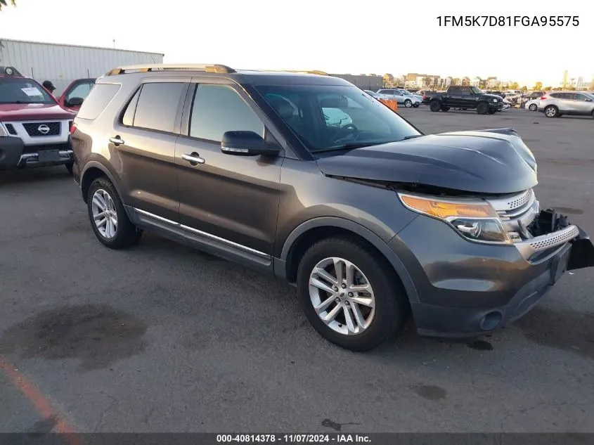 2015 Ford Explorer Xlt VIN: 1FM5K7D81FGA95575 Lot: 40814378