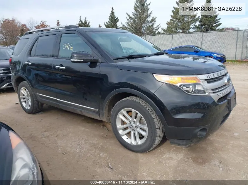 1FM5K8D81FGA26228 2015 Ford Explorer Xlt